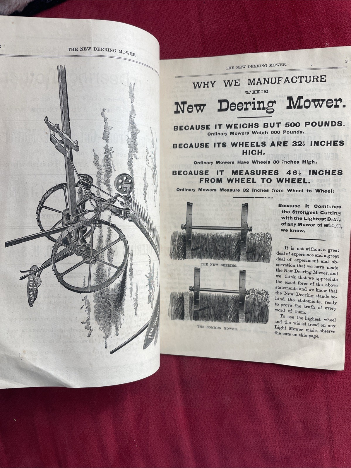 1886 The New Deering Mower ILLUSTRATED BROCHURE ORIG AGRICULTURE ADVERTISING