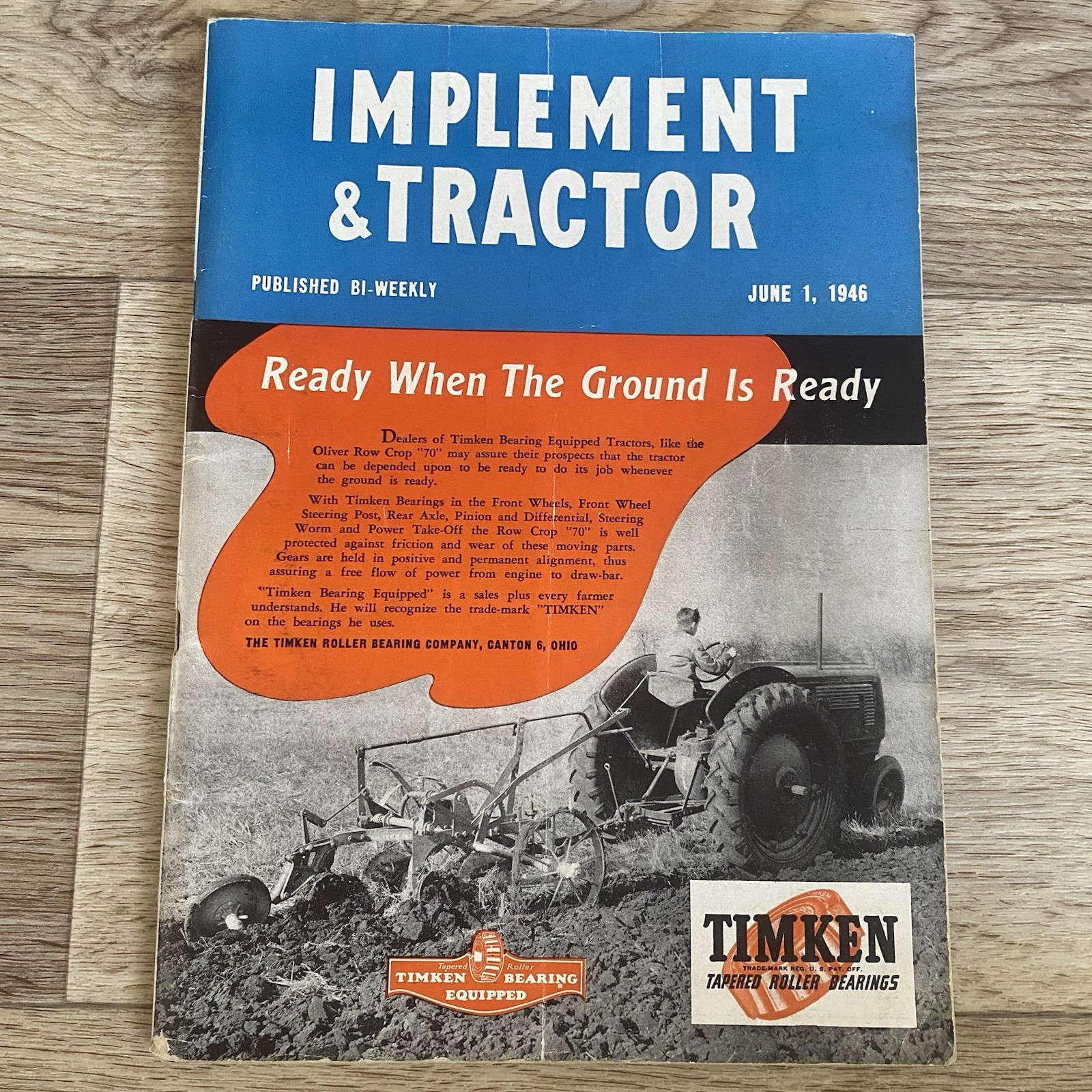 Timken Implement & Tractor Catalog 1946 Advertising Sales Published Bi Weekly