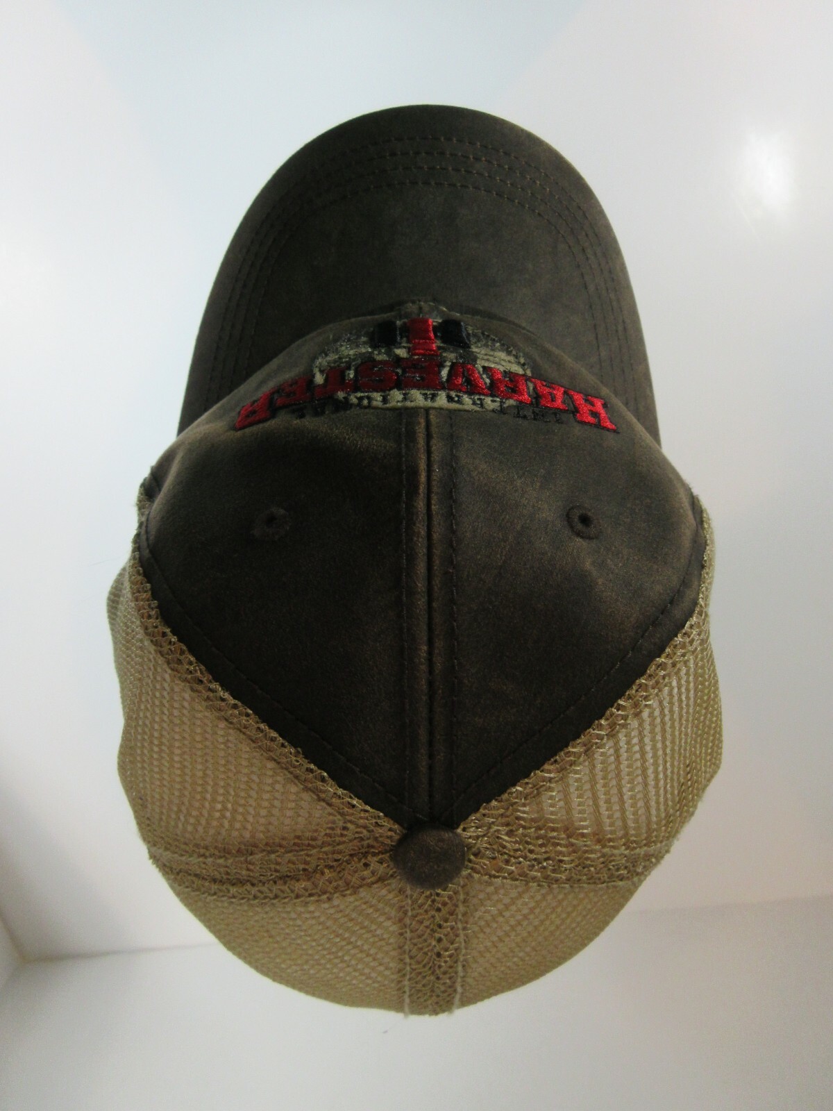 Brown International Harvester Rustic Look Emblem Hat With Tan Mesh Back