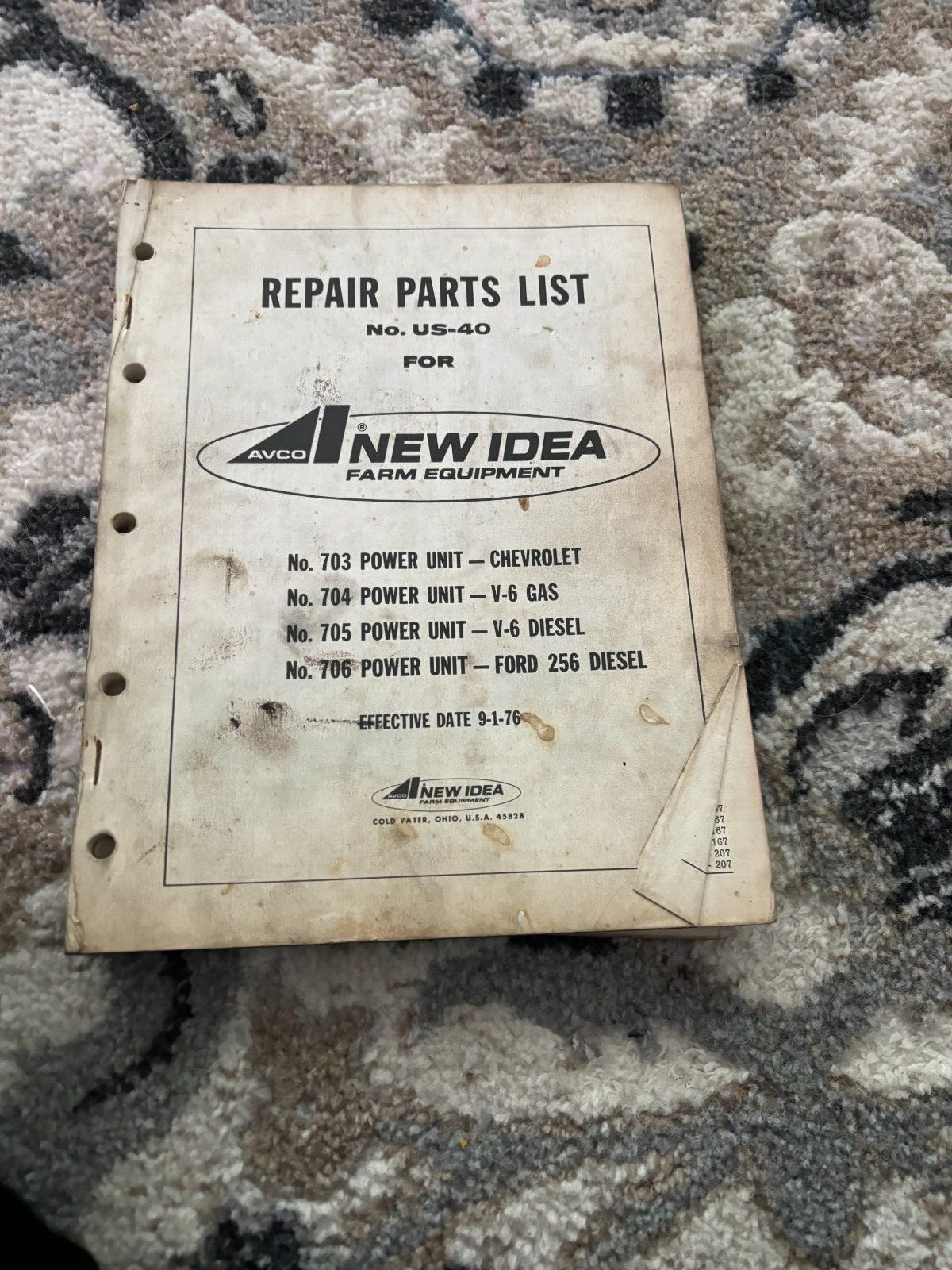 New Idea 703 704 705 706 Uni System Parts Book FCCA24 ver2
