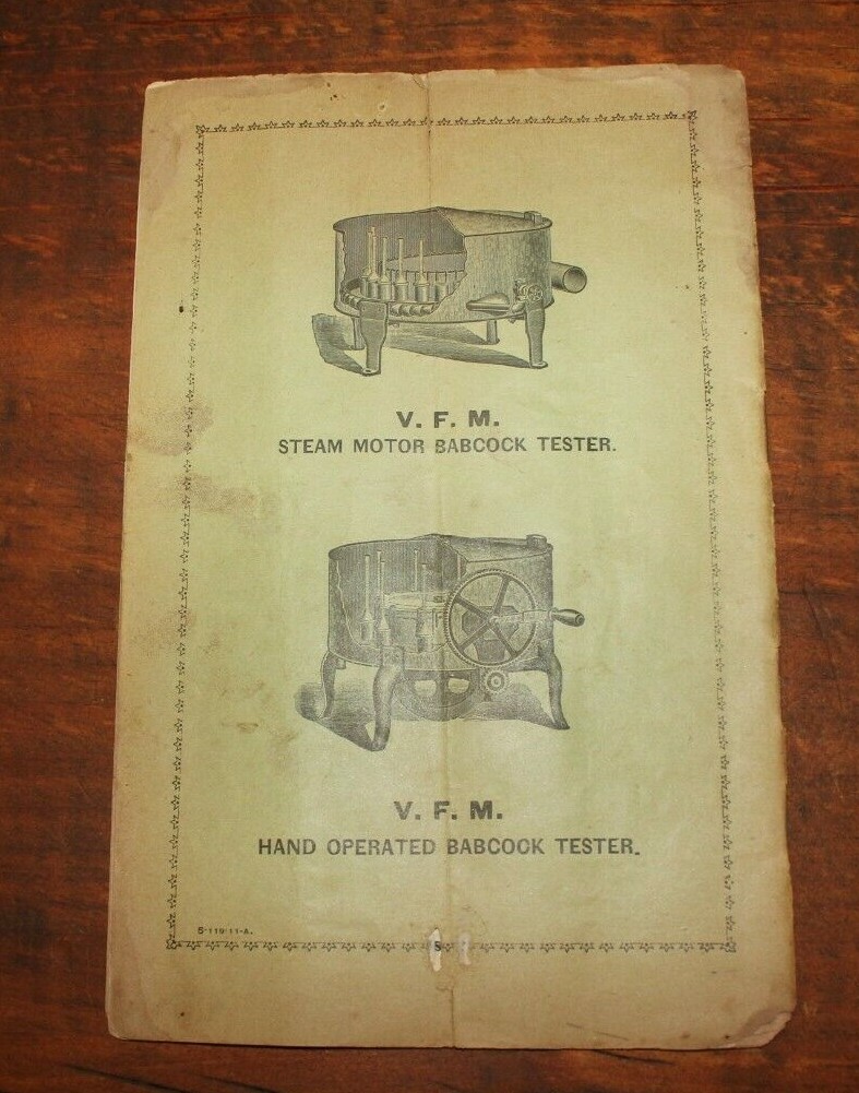 Babcocking with the V.F.M.Co’s Babcock Tester Booklet