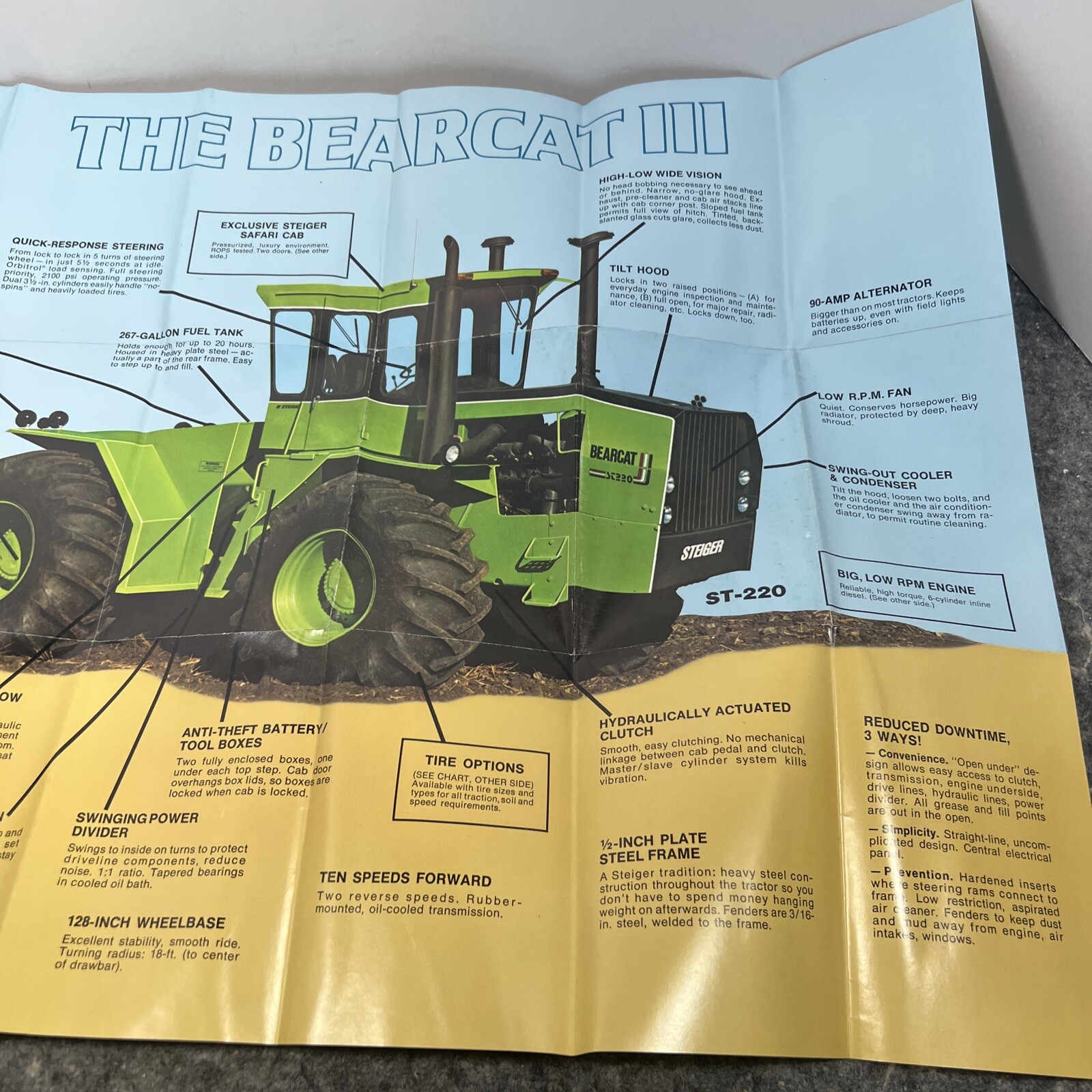 Bearcat 3 st-220 Stieger tractor Original sales brochure advertisement 1980s