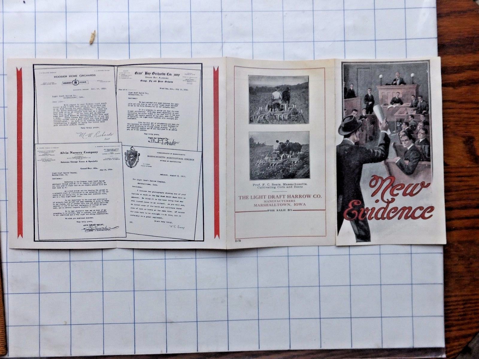 1916 Sales Literature – Light Draft Harrow Company, Marshalltown, Iowa