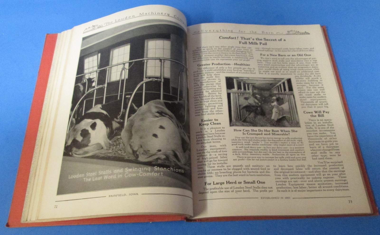 Louden Manufacturing Co Fairfield, Iowa HB catalog farm equipment #54 1929 rj