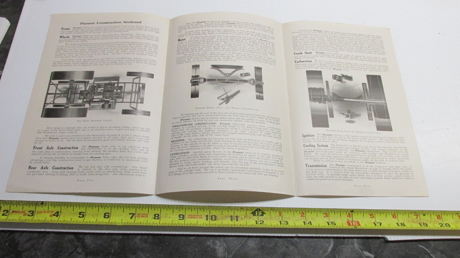 Old Antique Pioneer Tractor First In Gas Traction Sales Literature