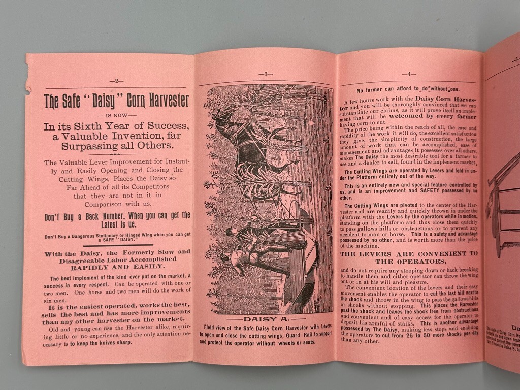 1890s DAISY CORN HARVESTER Farm Machinery Advertising BUTT IMPLEMENT 10-Panel