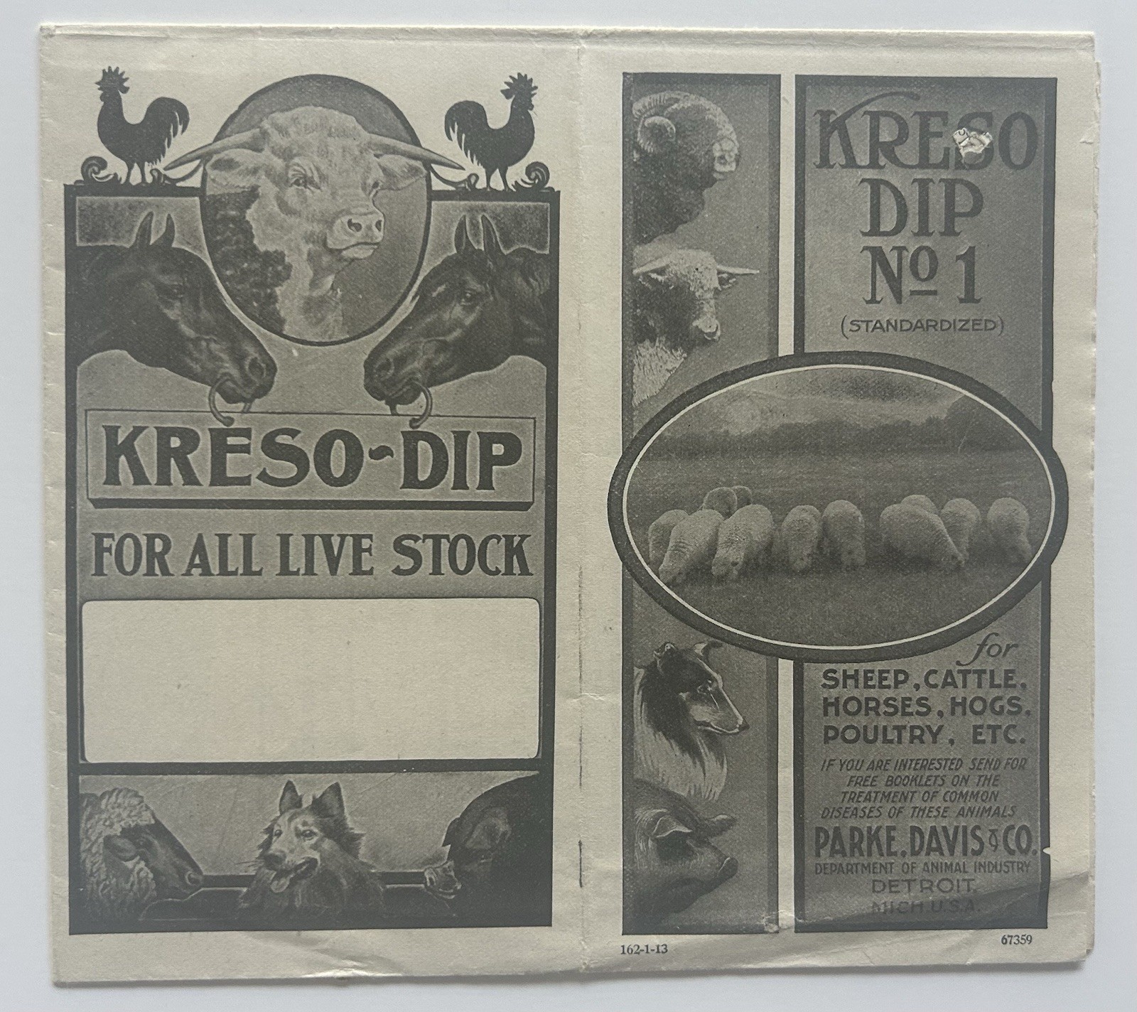 Vintage Kreso Dip No.1 Brochure Parke Davis Livestock Poultry Vet