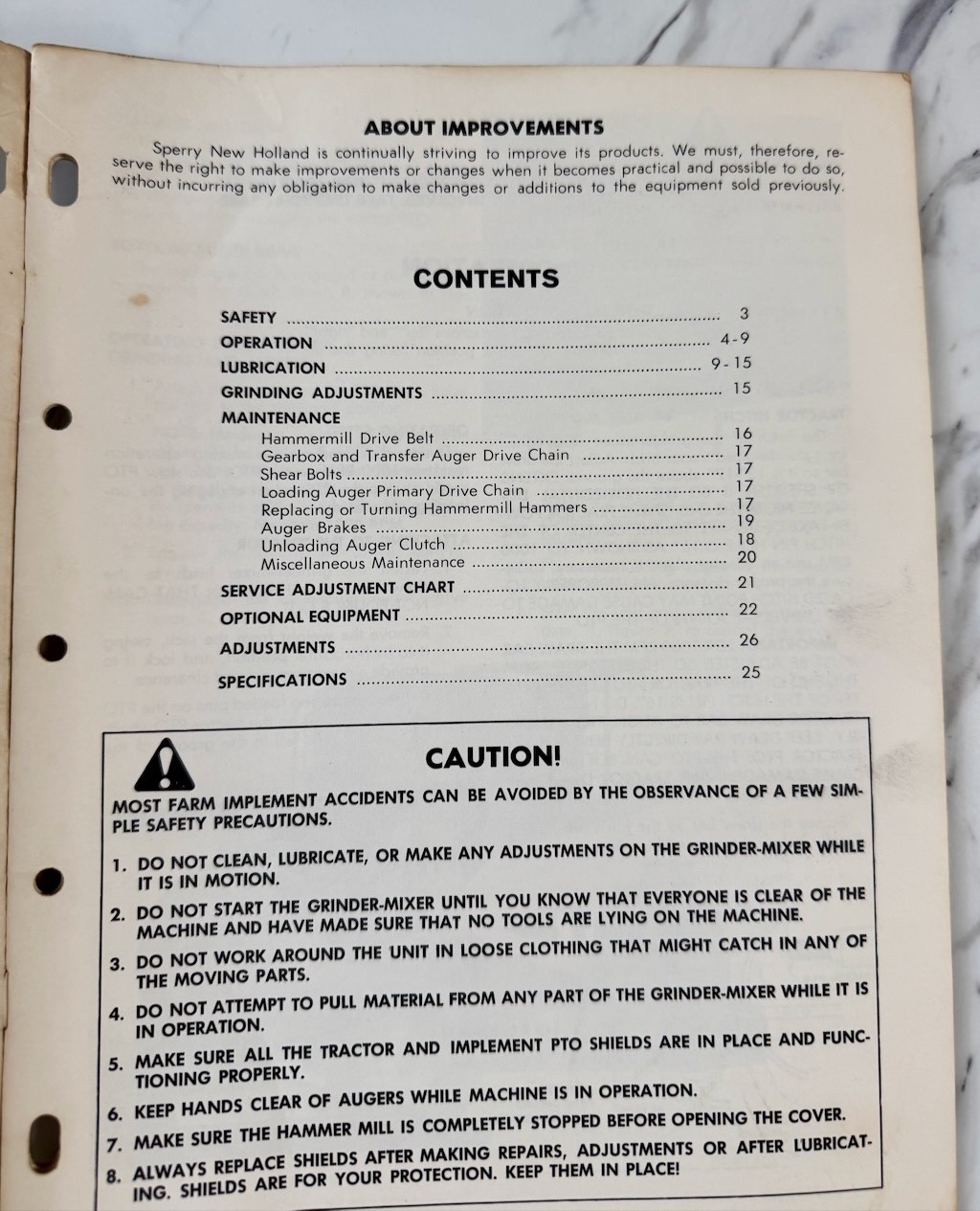 New Holland Owner&rsquo;s Operator&rsquo;s Manual 359 Grinder Mixer