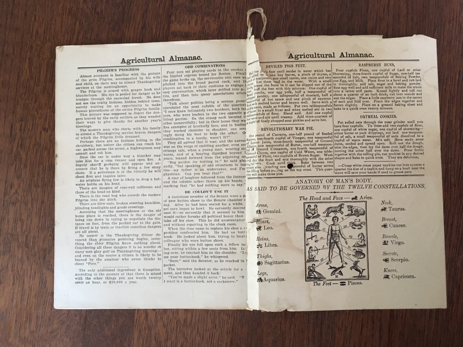 Vintage 1926 John Bear Baer&rsquo;s Agricultural Almanac Lancaster PA