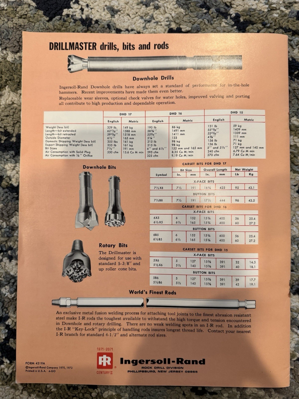 Vintage Ingersoll-Rand Drillmaster Brochure Lot
