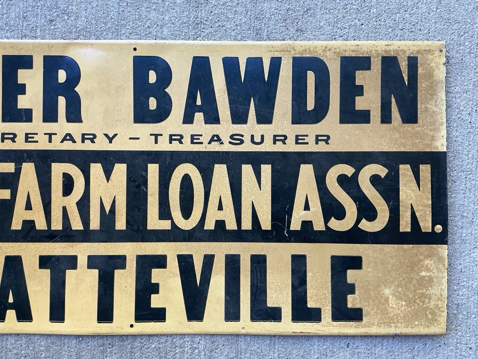 RARE Vintage 23” Metal National Farm Loan Association Sign ***tk