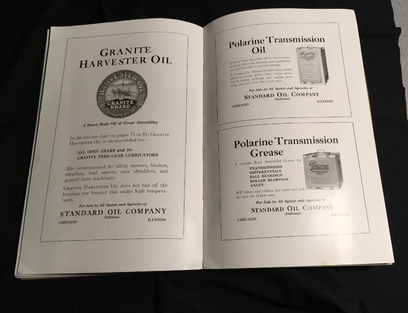 Antique 1919 Standard Oil Tractor Lubrication Manual