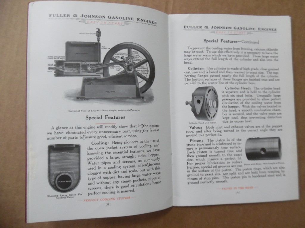 1920 Fuller & Johnson Model N Gasoline Engine Catalog Madison Wisconsin Antique