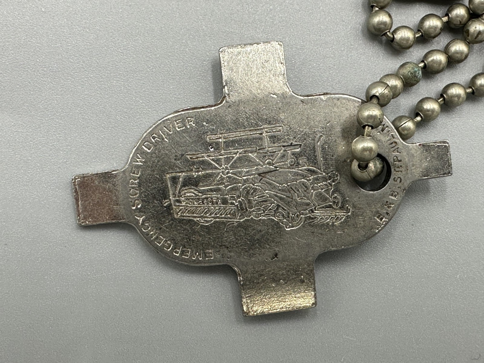 Vintage Minnesota Farm Machinery Advertising Keychain Pocket Screwdriver