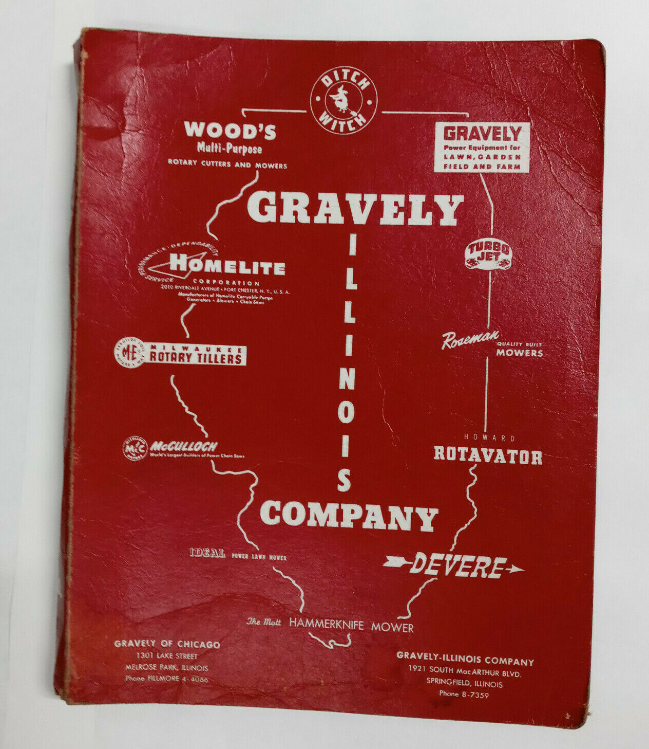 Gravely dealer brochures. 1954. Also includes Woods Ditchwitch Devere Homelite, 