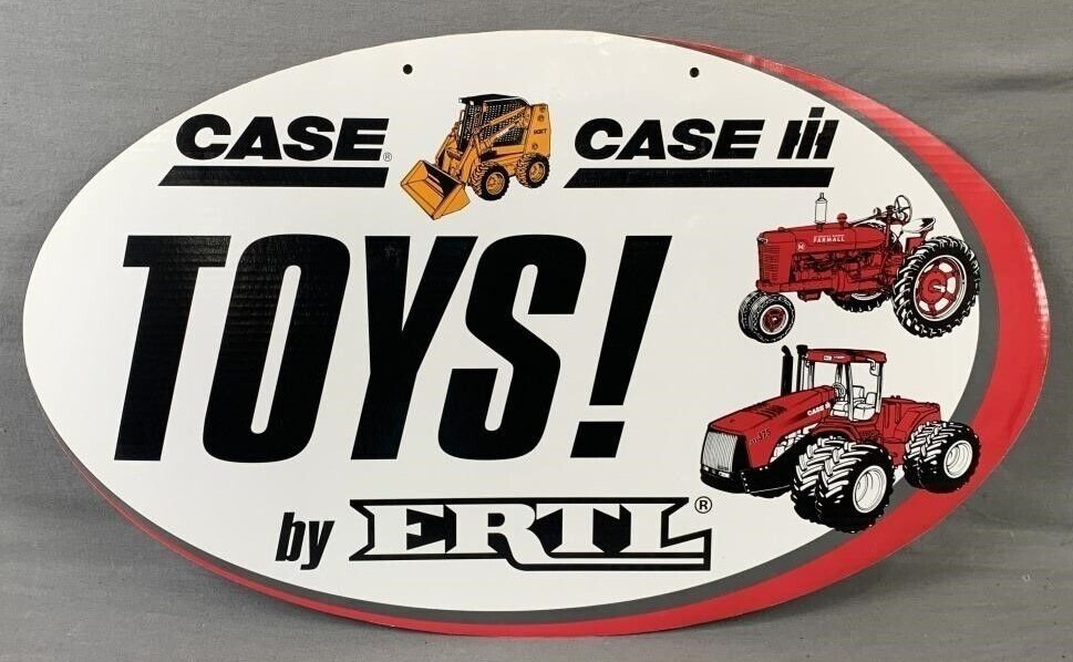 Case TOYS! by ERLT Sign Double sided Oval 29.5&Prime; x 17.75&Prime; cardboard VG condition