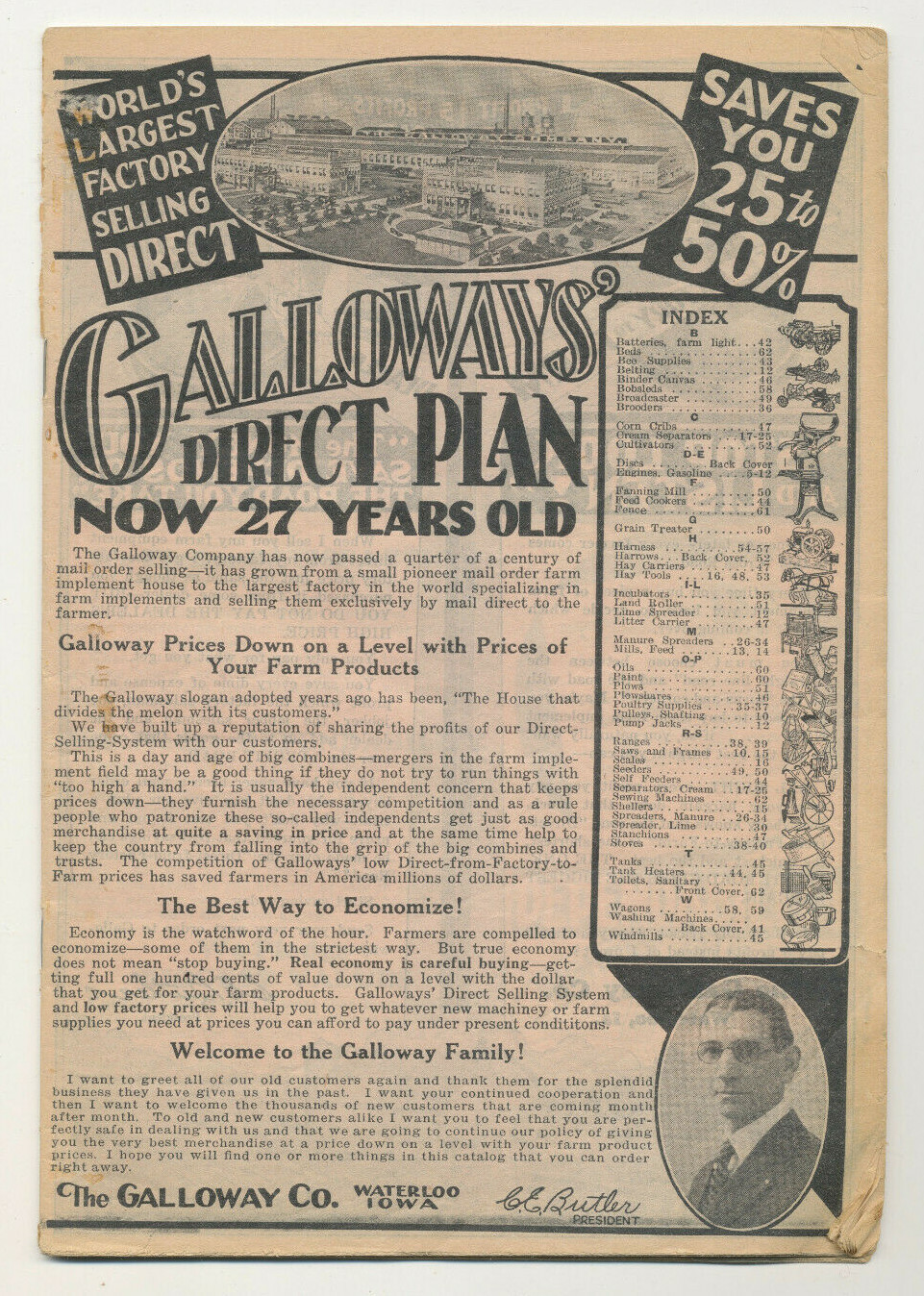1931 Galloway&rsquo;s Bargain Direct from Factory to Farm Farming Catalog Waterloo IA