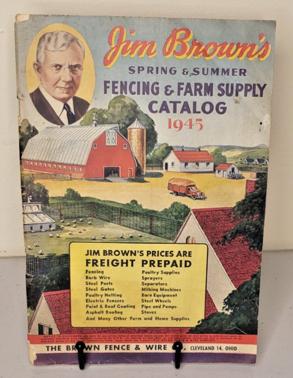 (2) Jim Brown&rsquo;s Fence And Farm Supply Catalogs Cleveland OH 1944 & 1945
