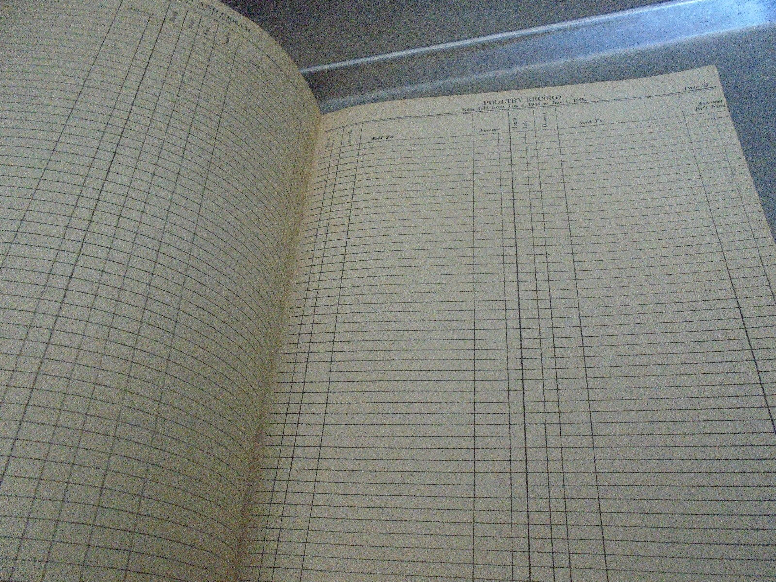 Vintage 1944 Farm Record Book Eagle Roller Mill Co. Porter Minnesota