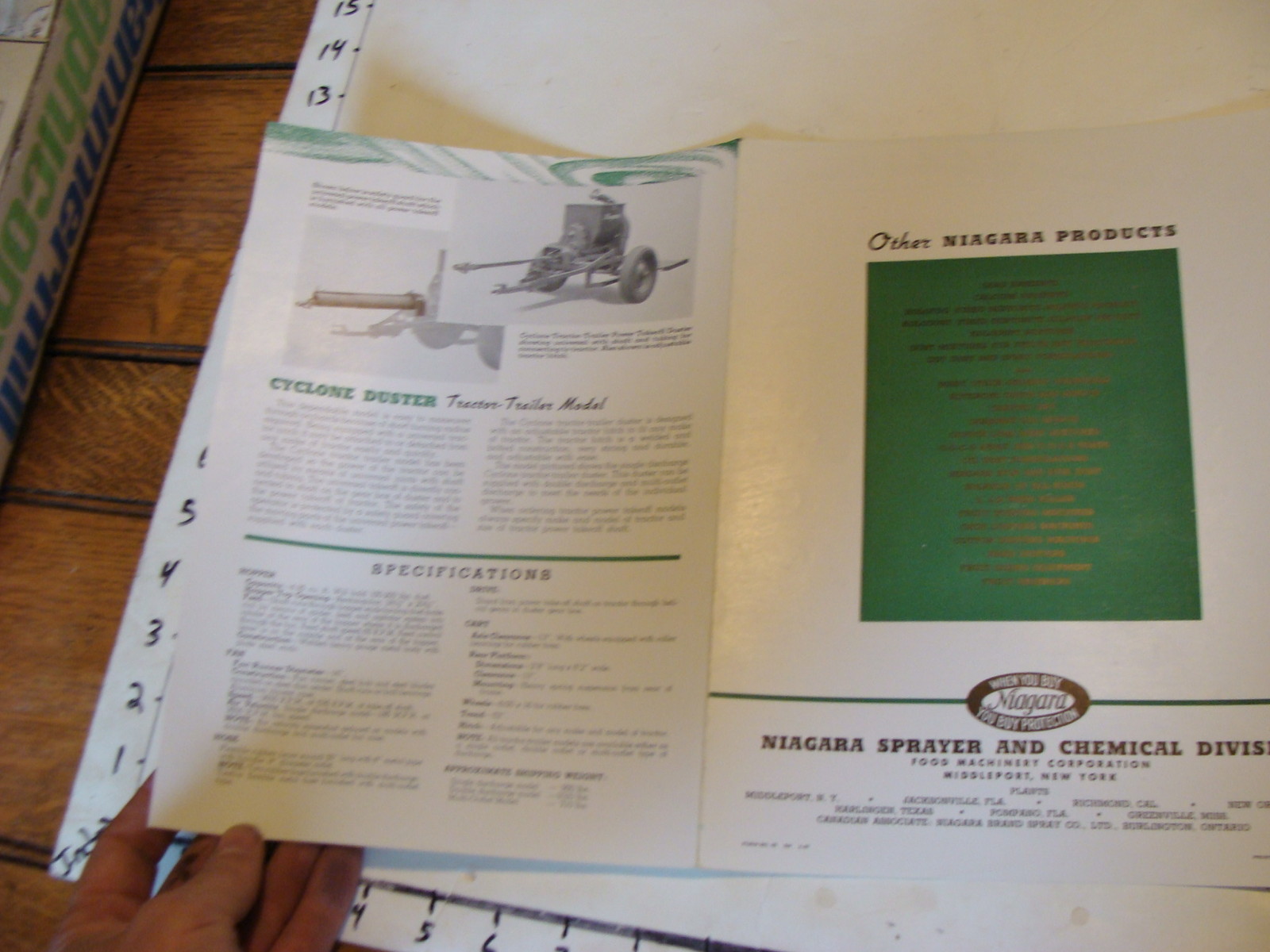 vintage NIAGARA CYCLONE DUSTER 1947 BROCHURE