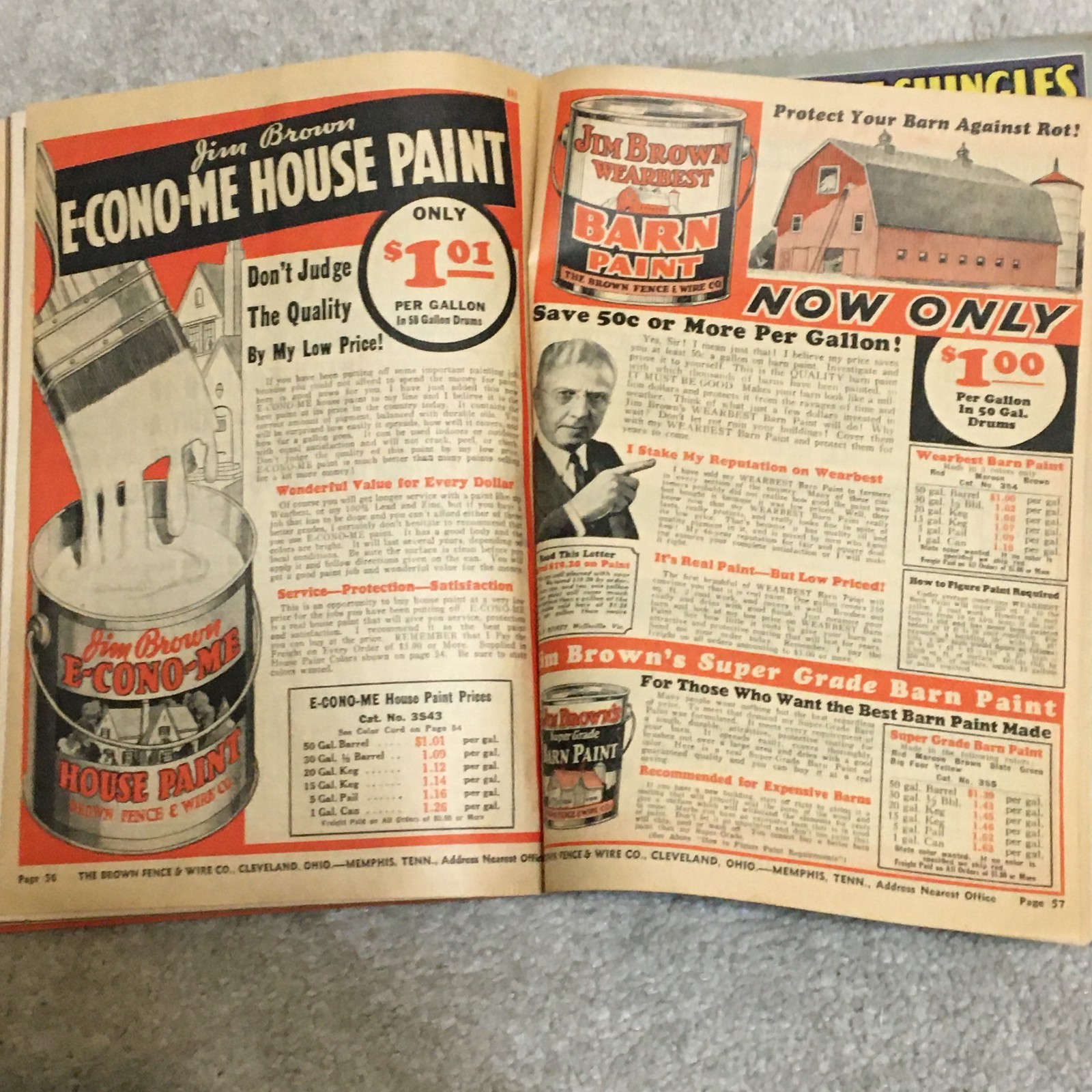 Vntg 1935 Jim Brown&rsquo;s Bargain Book Catalog, Tools Fence Heater Range Paint Roof