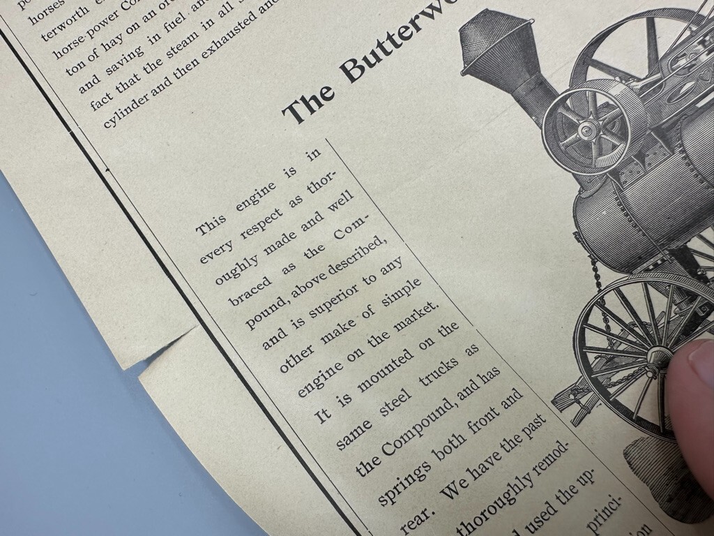 1890s BUTTERWORTH THRESHING MACHINE Farm ENGINE Advertising TRENTON NJ Antique
