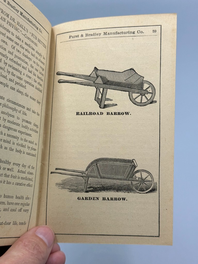 1878 FURST & BRADLEY PLOWS Pocket Catalog Repair List FARM Antique Advertising