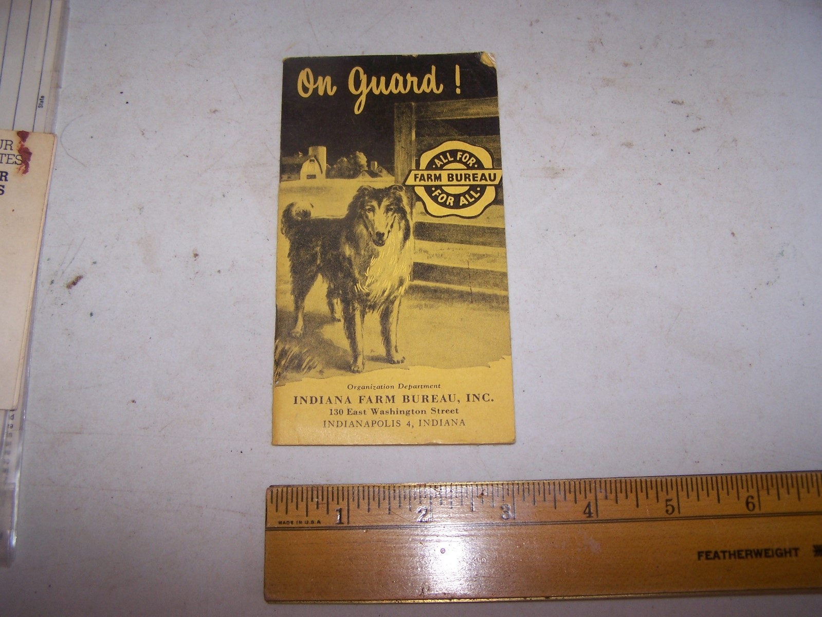 1949-1950 INDIANA FARM BUREAU Pocket Notebook INDIANAPOLIS INDIANA Collie Cover