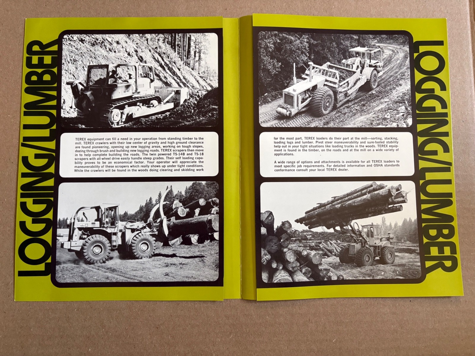 Original Terex GM Logging & Lummber Heavy Equipment Sales Brochure