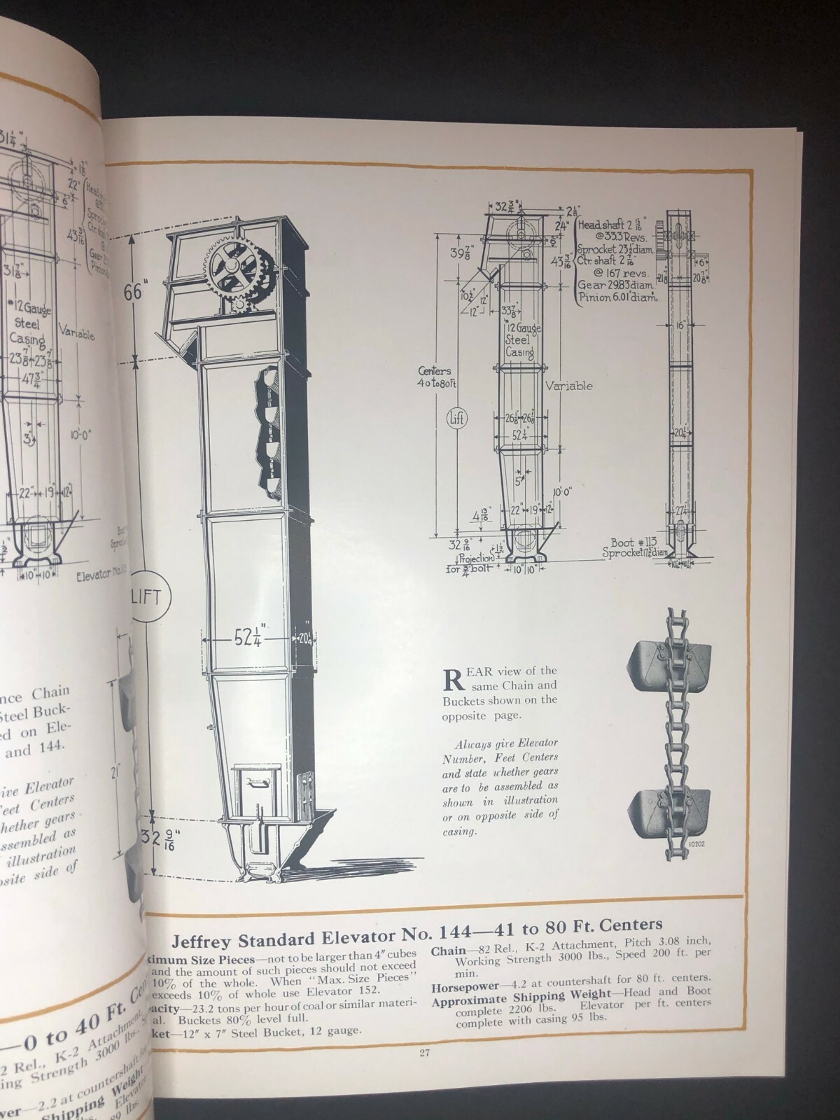1919 88 pg. « Jeffrey Bucket Elevators » Product Catalog VGC