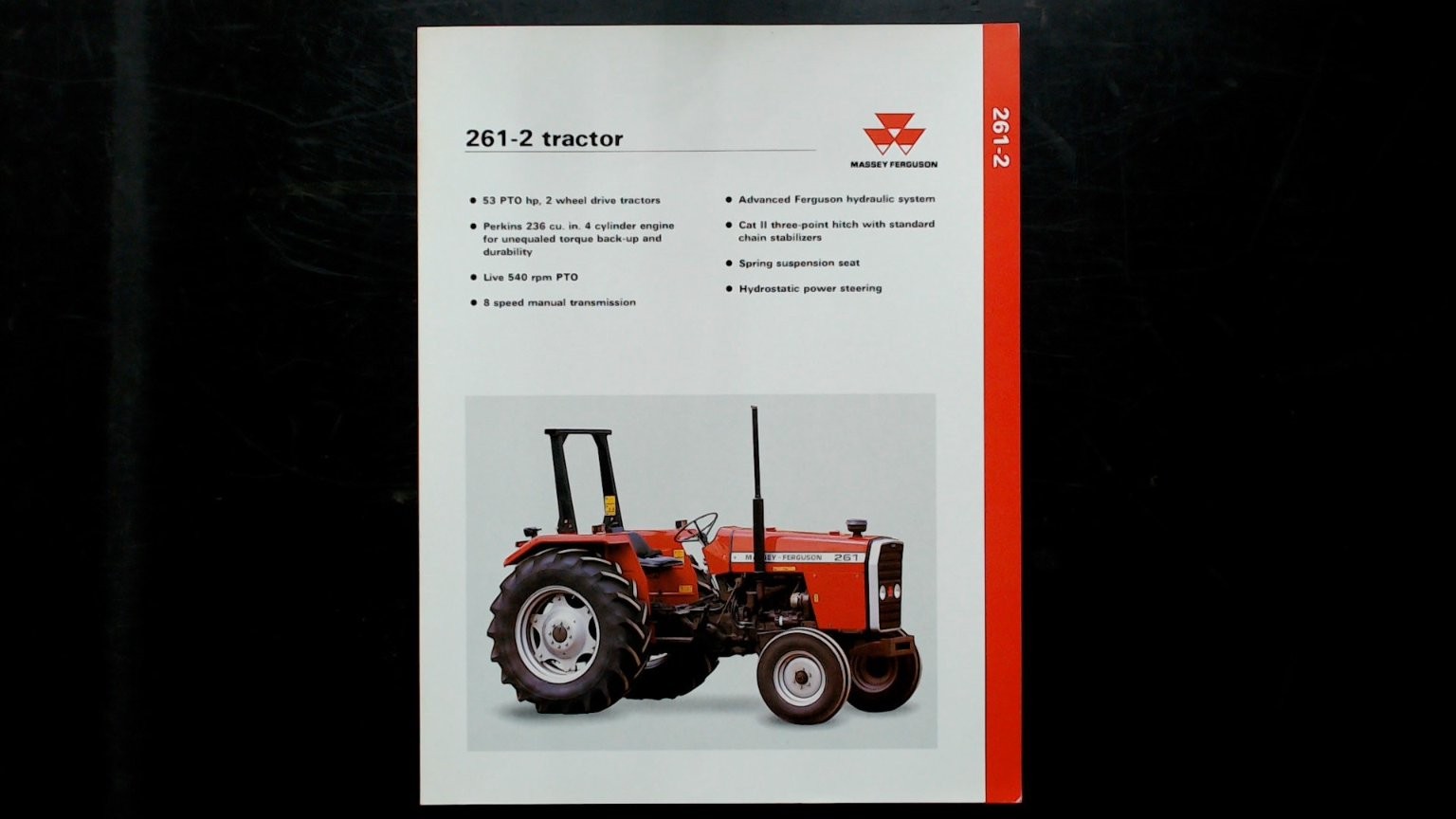 Massey Ferguson 261-2 Tractor Vintage Brochure 1993 Red White