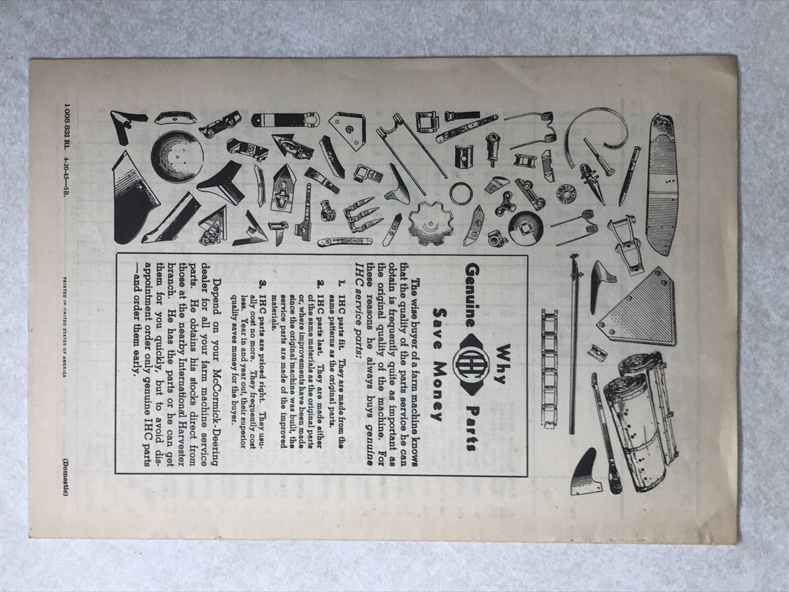 Farm Instruction Manual 1945 IH McCormick Deering Conversion Corn Binders SBG190