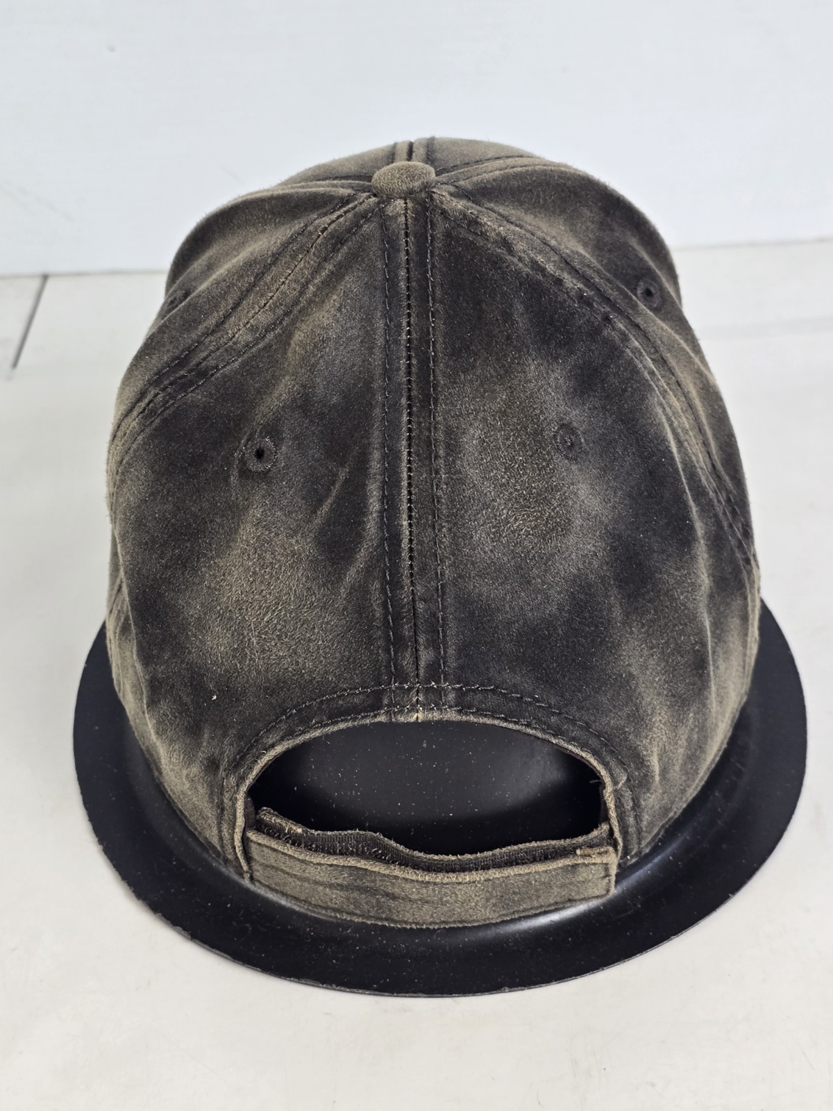 Oil Distressed Vintage Brown Oliver Faux Leather Emblem Patch Hat Otto Cap OSFM