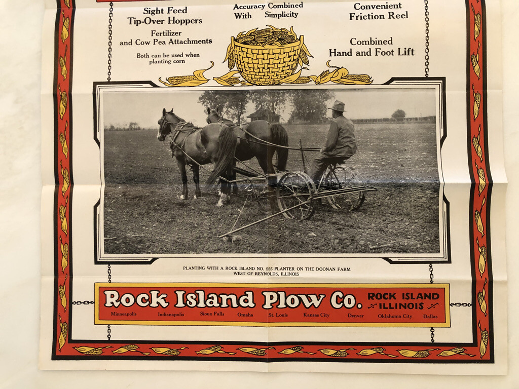 1930 ROCK ISLAND Planter PLOW Co FARM Advertising Antique Brochure POSTER