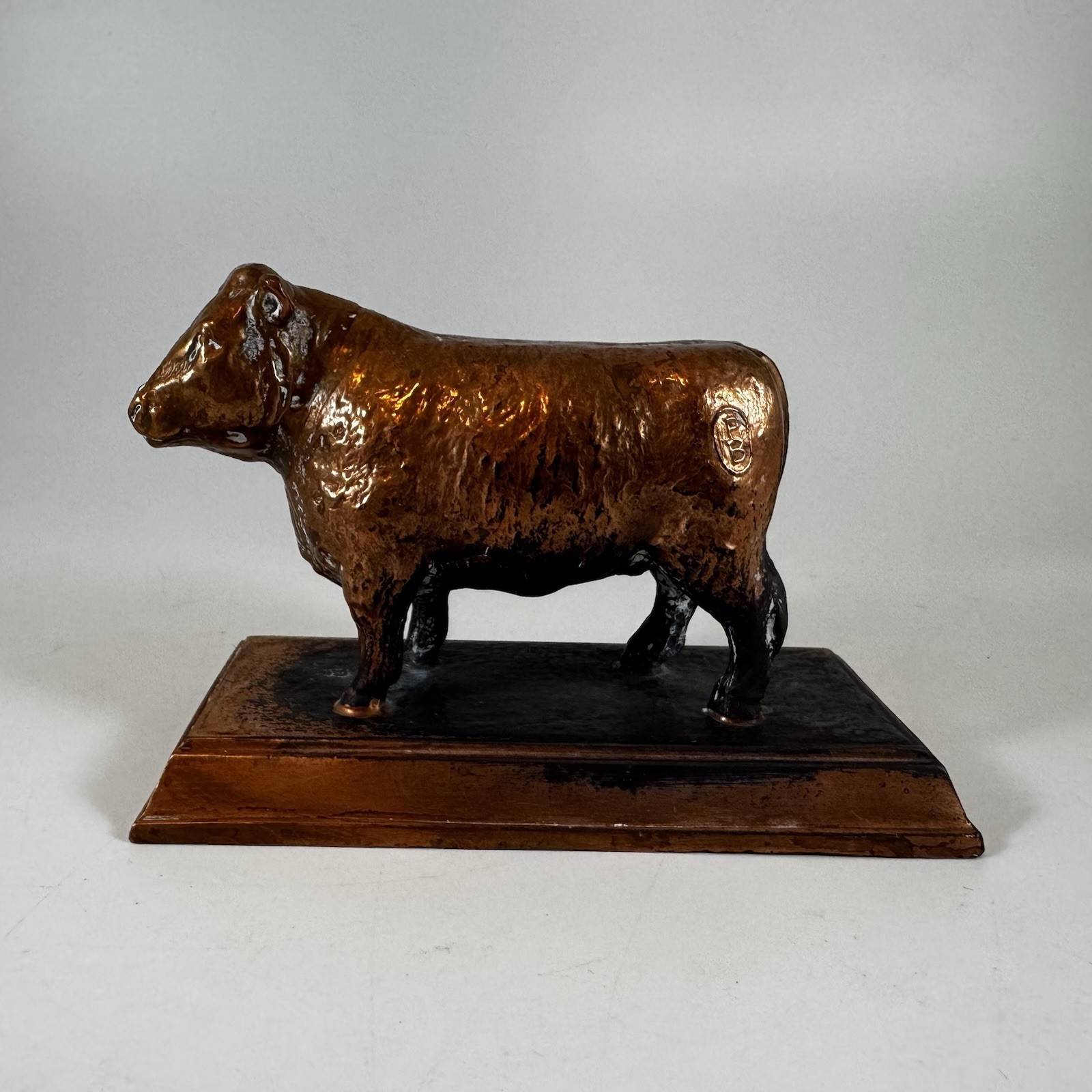 Vintage PFAELZER BROTHERS Meat Co Of Chicago Adv Bull Paperweight Branded