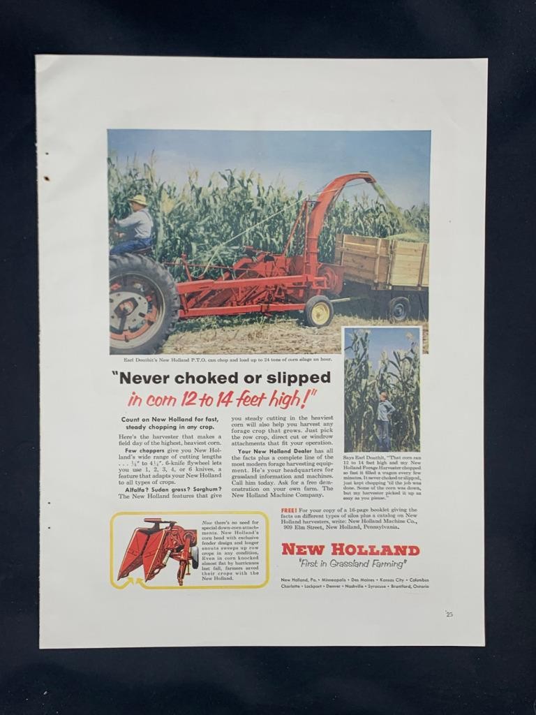 Magazine Ad* – 1955 – New Holland Forage Harvester – New Holland, PA