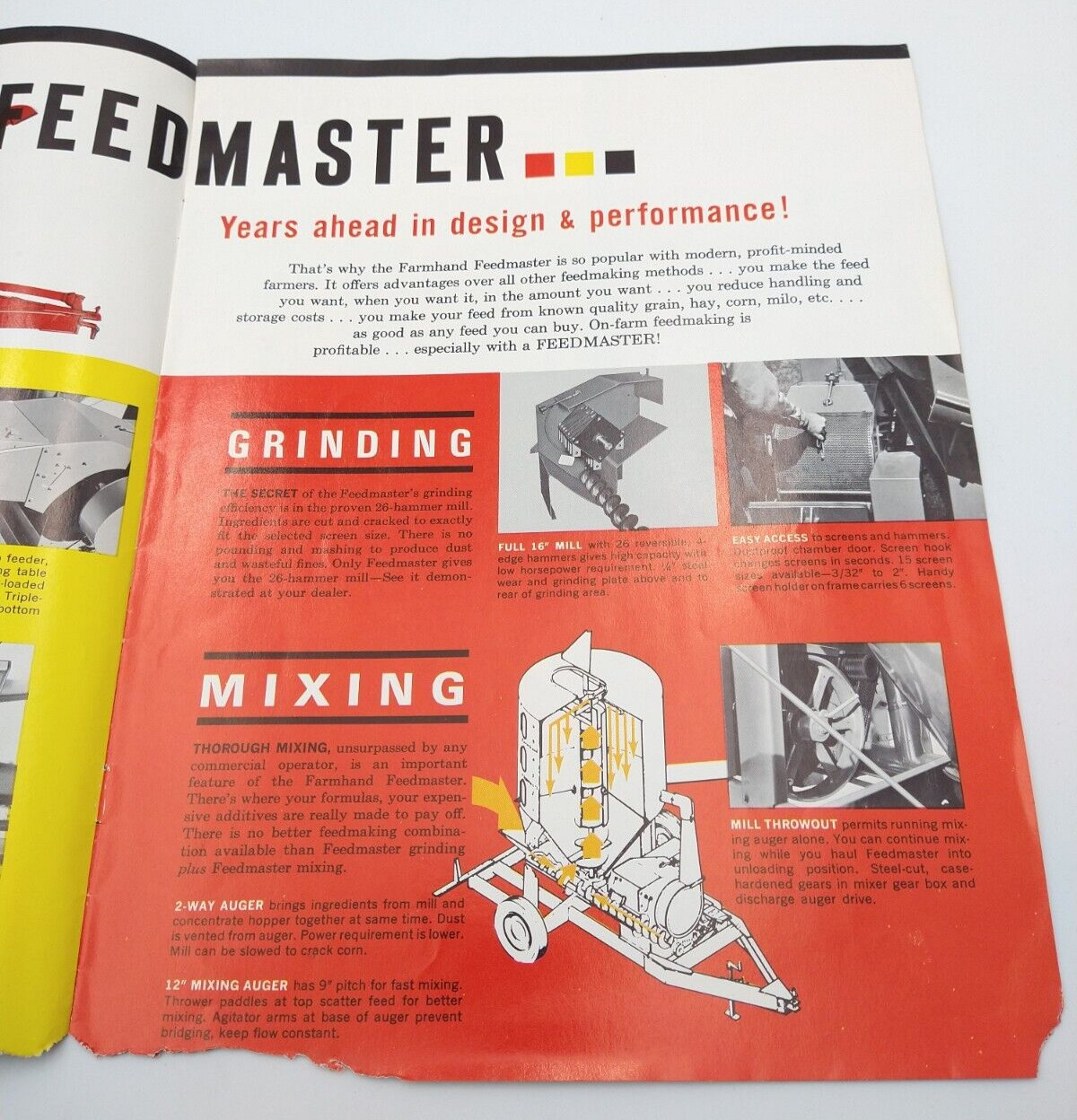 VTG 1960s Farmhand Feedmaster Dealer Sales Brochure 8 pg 8.5&Prime;x11&Prime; Grinder Mixer