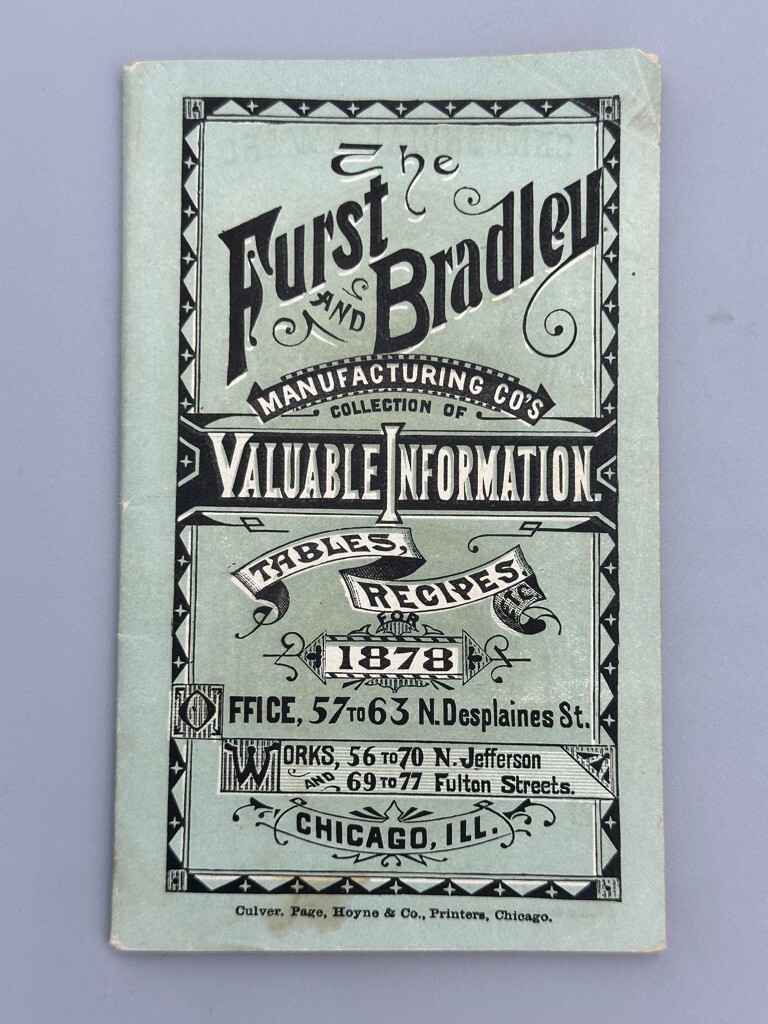 1878 FURST & BRADLEY PLOWS Pocket Catalog Repair List FARM Antique Advertising