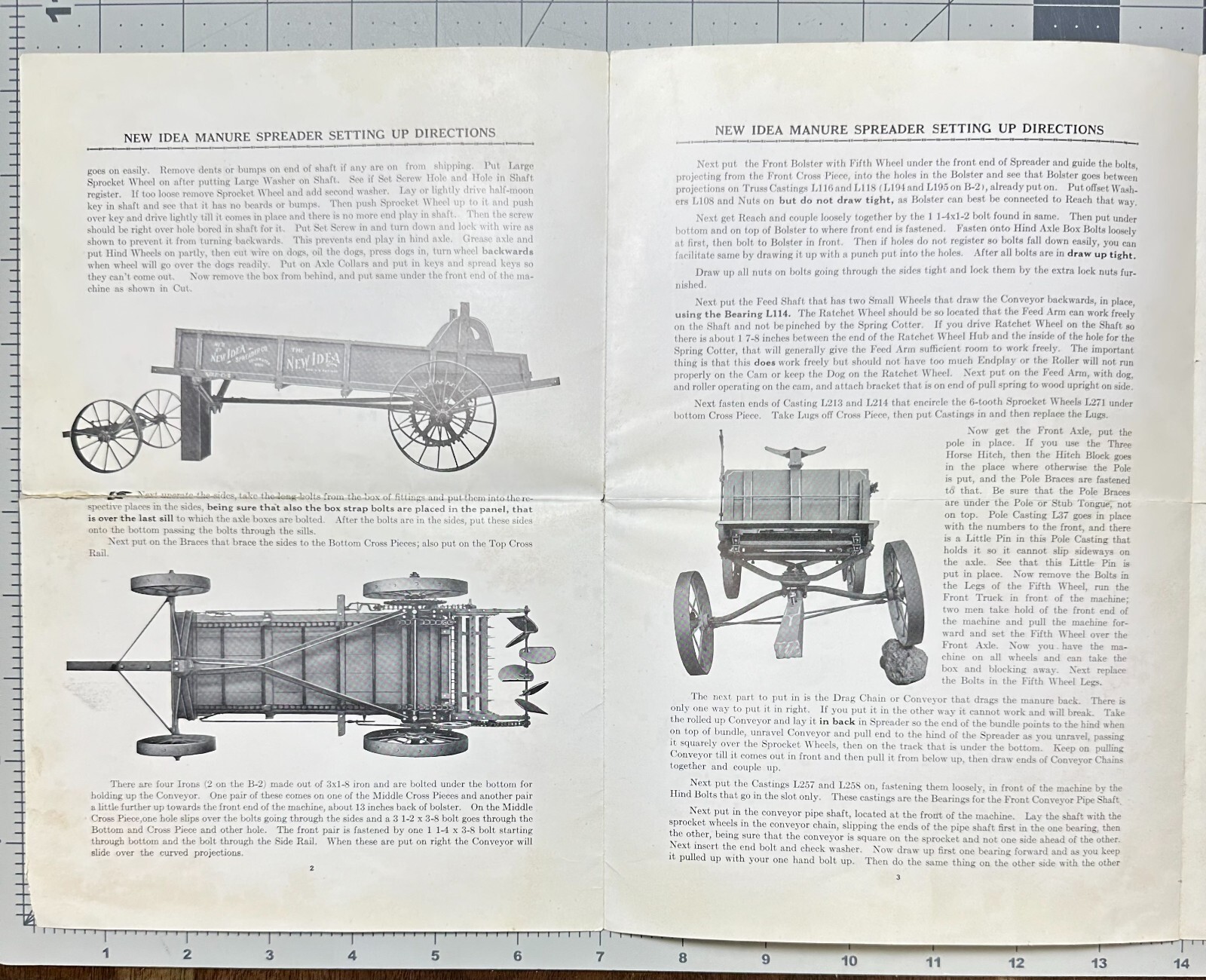 New Idea Spreader Co Checking Sheets Instructions Repair List Envelope