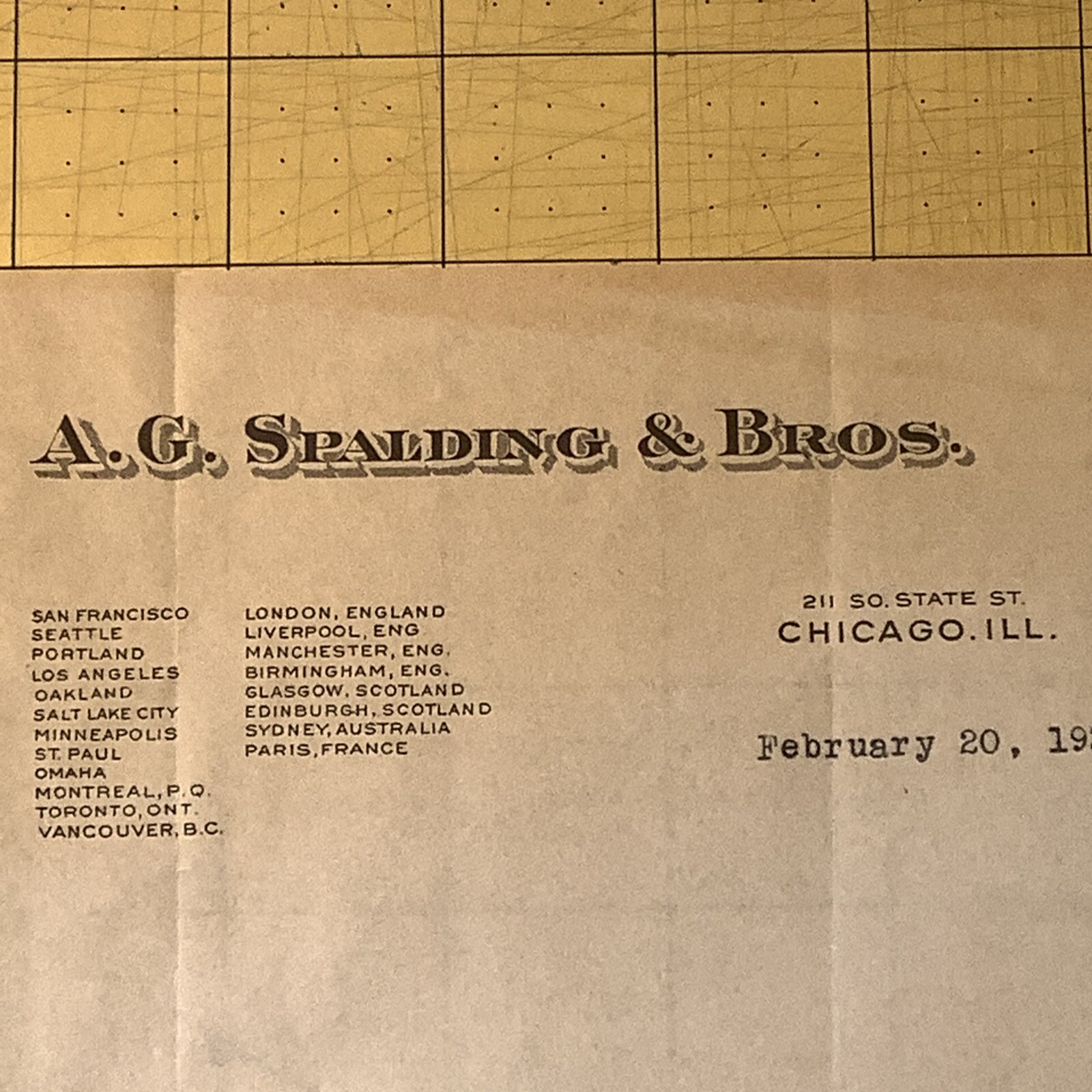 1923 Letter A. G. Spa￼lding & Bros. Chicago, Illinois INV-P0400