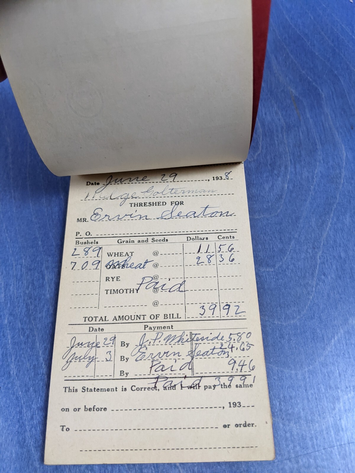Hudson Hill & Co Black Canvas H-H Belt – Vintage 1938 Thresherman&rsquo;s Account Book
