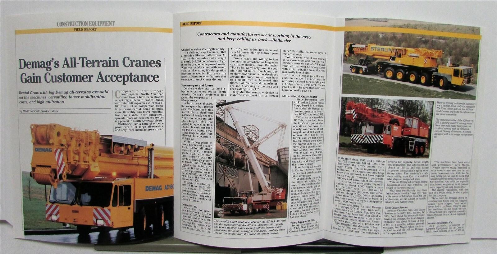 1992 Demag All Terrain Cranes Specifications Construction Sale Brochure