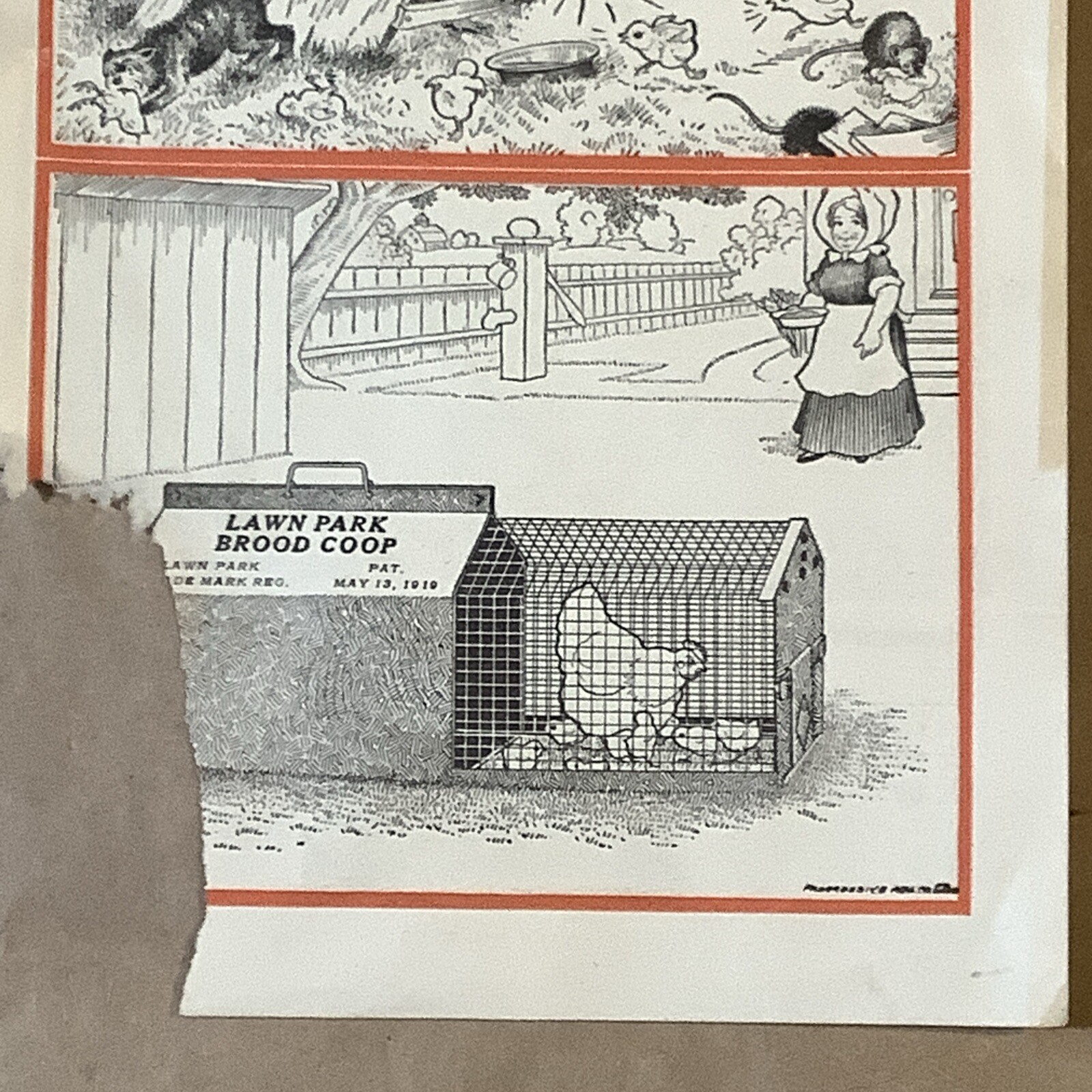 Antique Advertising Brochure Set Lawn Park Brood Coop Babie Feeder INV-P0945