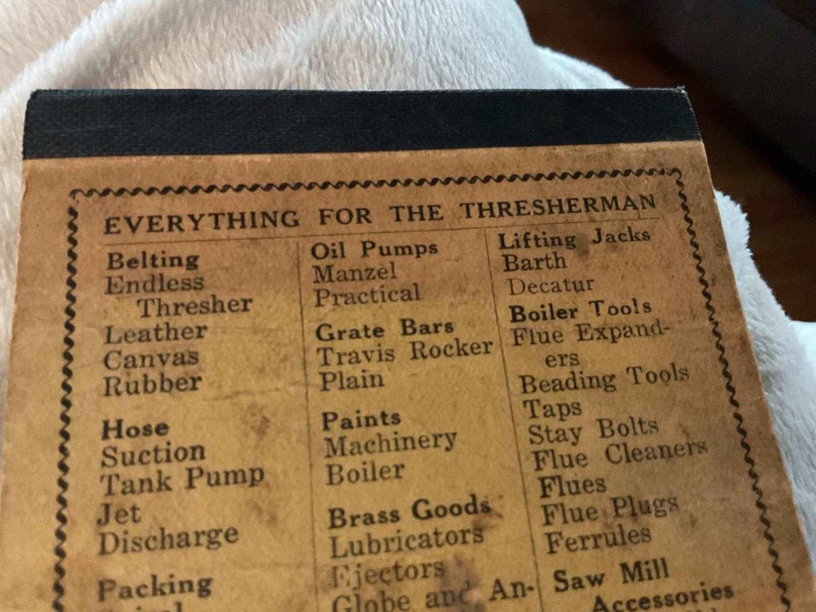 Vintage Hudson Mchy & Supply Thresherman’s Account Book 1930’s
