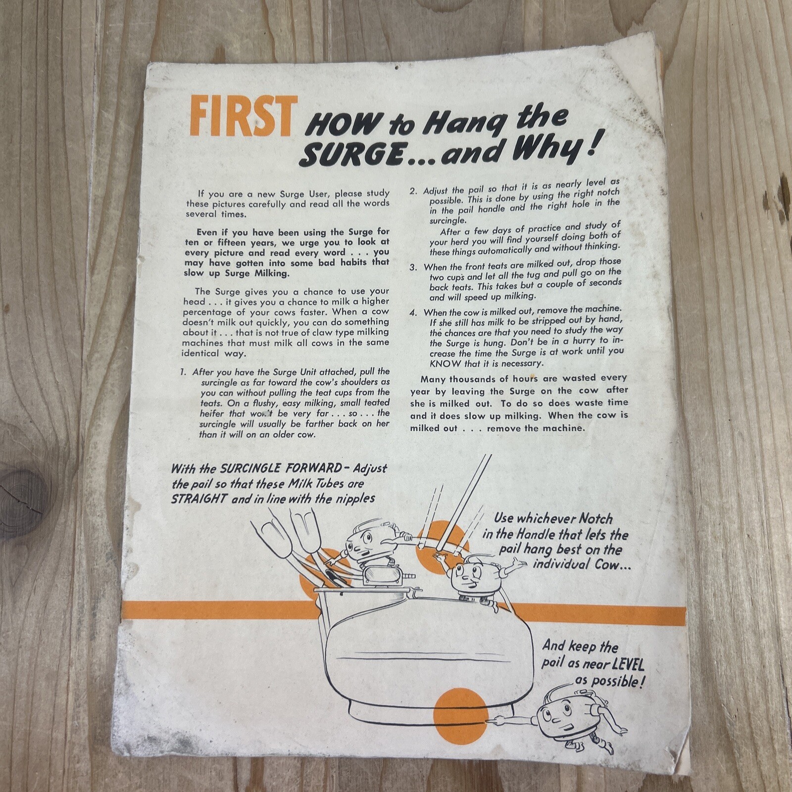 Surge Milking Operating Manual Dairy Farming Vintage