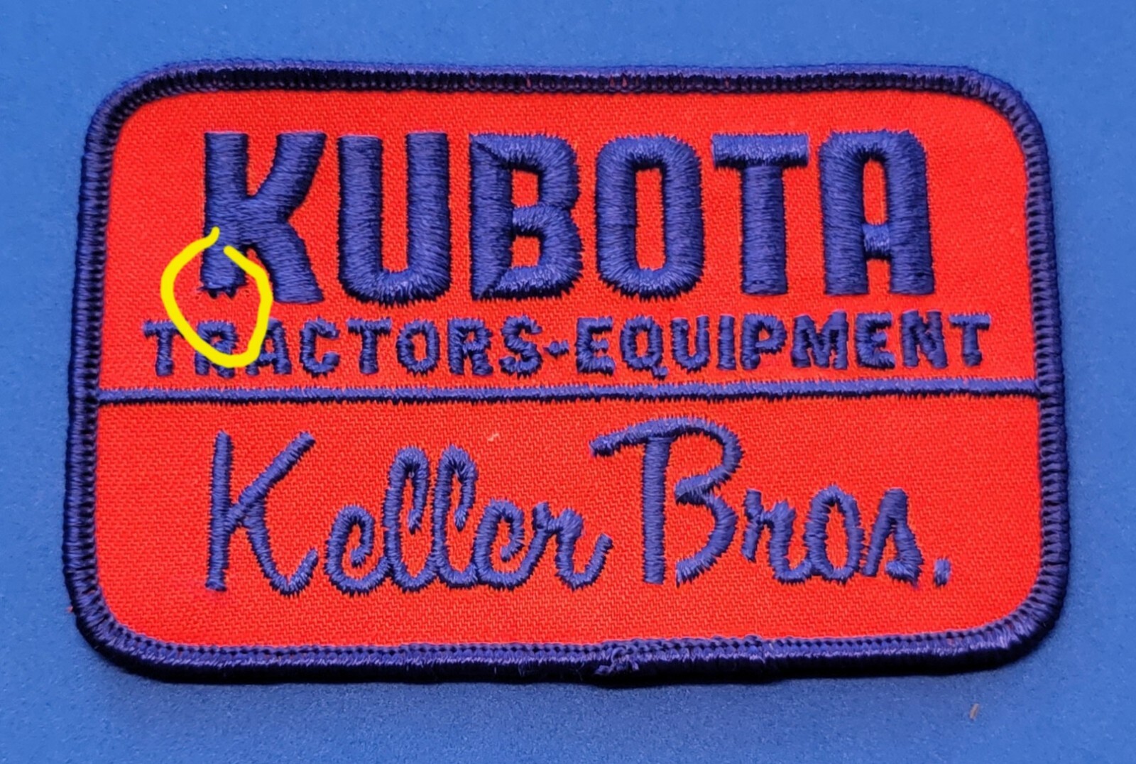 VINTAGE KUBOTA KELLER BROTHERS LEBANON PENNSYLVANIA BADGE PATCH