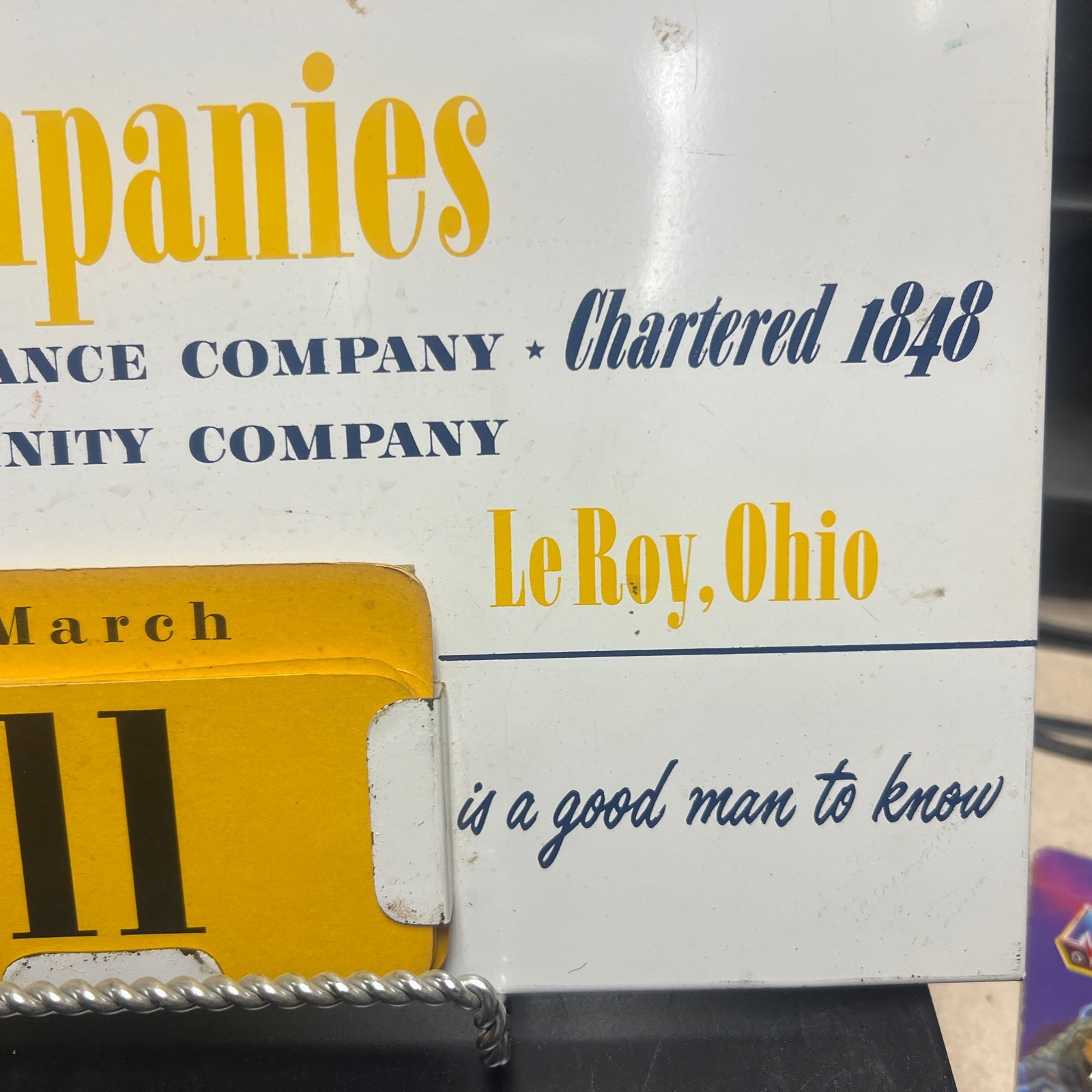 Vintage Ohio Farmers Insurance Company Perpetual Calendar-10” X 14”-FREE SHIP!!