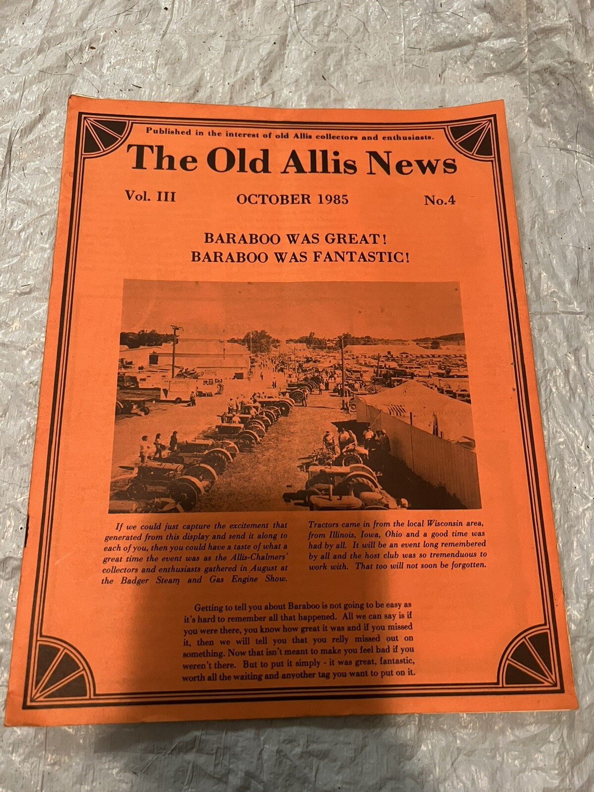the old allis news october 1985 vintage farm agriculture literature