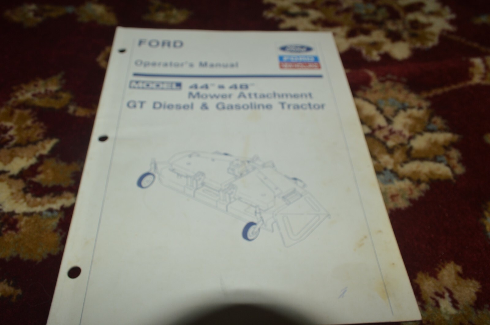 Ford 44 48 Inch Mower For GT Garden Tractor Manual CGPA