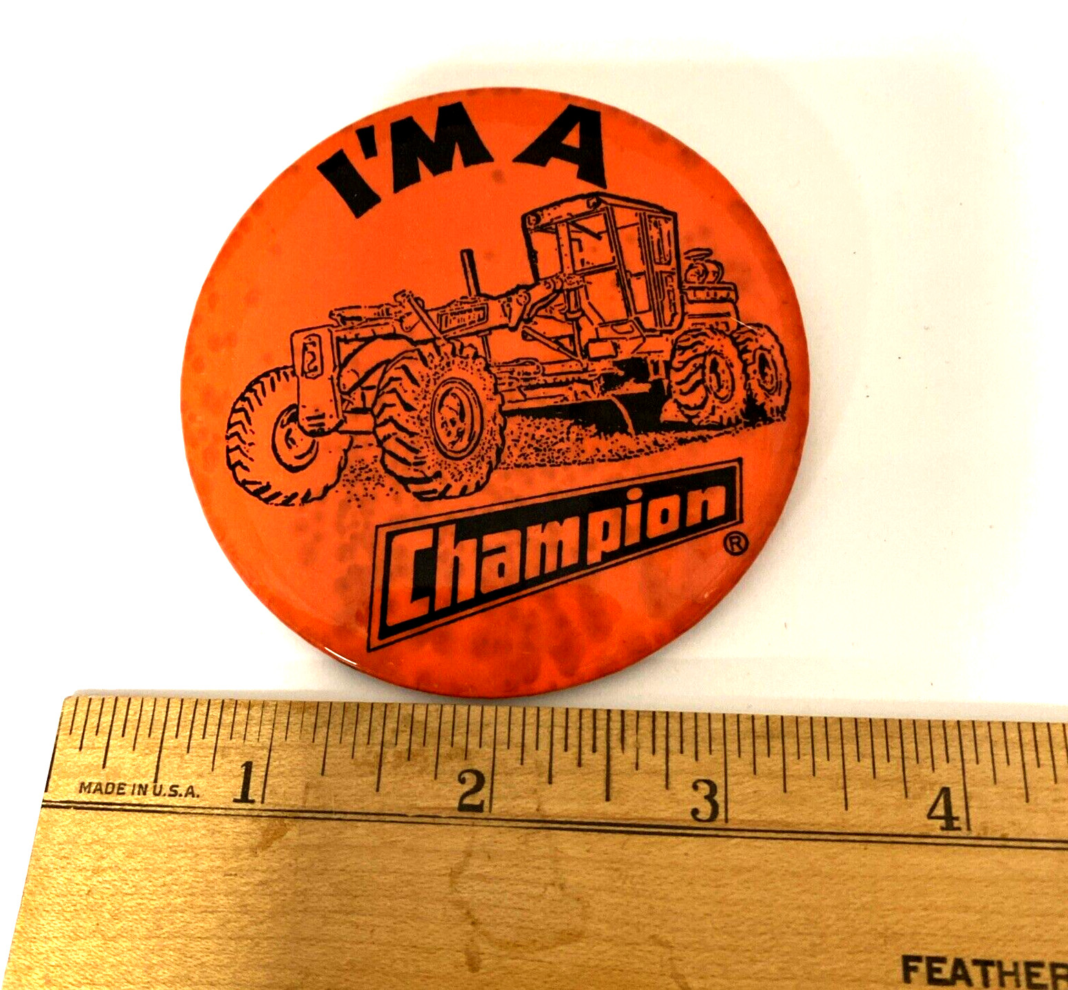 Vintage Champion Tractor Pinback (S2)